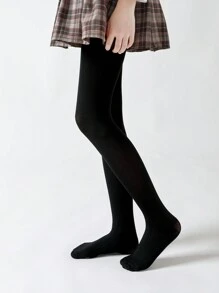 2pcs Kids Solid Color Anti-Slip Dance Tights, All Seasons - Black - View 4