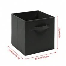 Foldable Storage Boxes Set Of 2,Non-Woven Fabric Storage Box Set,Storage Drawers For Cube Storage Unit,26.5x26.5x28 Cm - Black - View 2