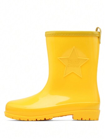 1 Pair Women Mid-Calf Lightweight Non-Slip Rain Boots, PVC One-Piece Molded Garden Waterproof Galoshes