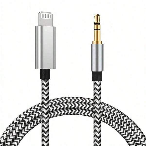 Auxiliary Line Compatible With IPhone Earphone Jack, Iphone To Car 3.5mm Stereo Adapter Audio Cable Compatible With Iphone 14 Pro Max/14 Pro/14 Plus/14/13/12/11/Xs/Xr/8/7/6/Ipad, Speaker Converter For Car & Home