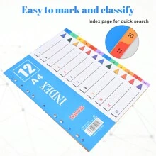 Set Of 5 Coloured Folder Index Dividers For Folder A4 Pastel A4 Practical Cover Sheet Cardboard Index Extra Wide Perfect For Folder Organisation In The Office, 1-12 - Multicolor - View 4