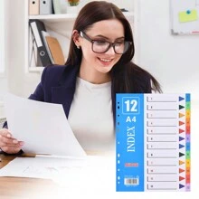 Set Of 5 Coloured Folder Index Dividers For Folder A4 Pastel A4 Practical Cover Sheet Cardboard Index Extra Wide Perfect For Folder Organisation In The Office, 1-12 - Multicolor - View 7