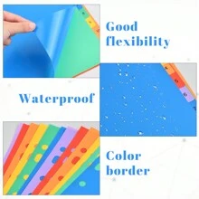 Set Of 5 Coloured Folder Index Dividers For Folder A4 Pastel A4 Practical Cover Sheet Cardboard Index Extra Wide Perfect For Folder Organisation In The Office, 1-12 - Multicolor - View 3
