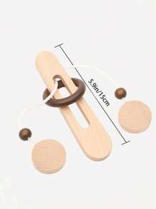 1pc Wooden Ring Unlocking Game, Magic Ring Escape Classic Puzzle Toy, Kongming Lock Luban Lock Intelligence Toy