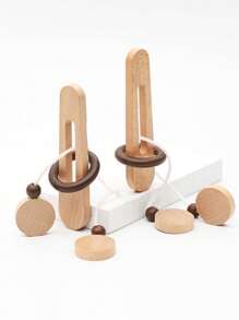 1pc Wooden Ring Unlocking Game, Magic Ring Escape Classic Puzzle Toy, Kongming Lock Luban Lock Intelligence Toy