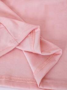 1 Piece For Young Girls Casual Fashion Cartoon "Silly Goose" Print Round Neck Short Sleeve T-Shirt, Suitable For Spring, Summer And Autumn Fashion Clothing - Pink - View 6