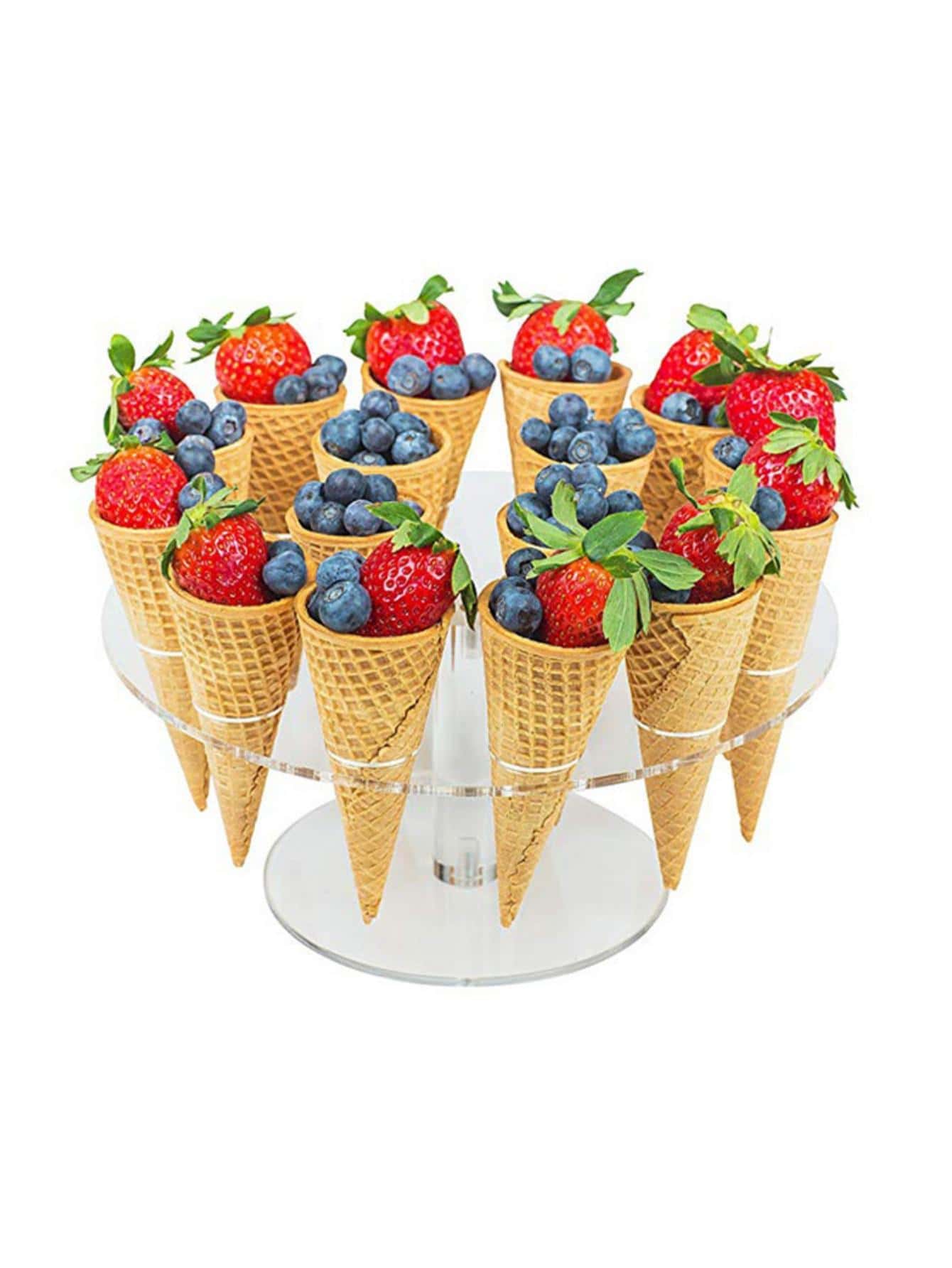 Acrylic Transparent Display Stand For Ice Cream Cone, Waffle Cone, Sugar Cone And Ice Cream, Ice Cream Rack Cake Stand Cake Decorations Cupcake Stand Cake Decor Cake Holder Wedding Decor Wedding Party Supplies Wedding Decorations Wedding Accessories Wedding Cake Stand - Clear - View 1