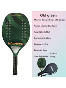 CAMEWIN 1 Miếng Màu xanh lá Vợt Tennis Đối với Cộng sự 2023 To lớn Carbon Và Sợi thủy tinh bờ biển Vợt Tennis Với Bảo vệ Nắp túi Mềm mại Mặt Mới Màu xanh lá - màu xanh lá - Xem 2
