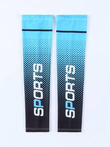1pair Ice Silk Anti-Uv Sleeves For Summer, Thin Outdoor Sports Arm Sleeves For Sun Protection While Driving - Blue - View 5