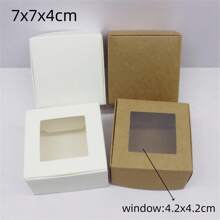 10pcs New Collection Gift Box, Various Sizes, Paper & Pvc & Kraft Material, With Window Design
