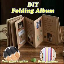 Accordion Creative Folding Diy Photo Album Sticker Type Scrapbook For Collecting Memories Of Couples And Classmates - Brown - View 1