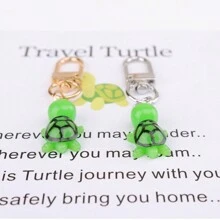 1 Miếng Thu nhỏ Rùa Móc chìa khóa + Tiếng Anh Thẻ , Thủ công Phụ kiện DIY Creative Nhỏ bé Qủa tặng - Bạc - Xem 5