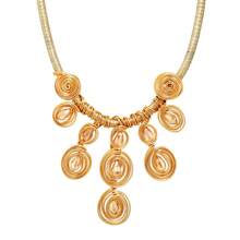 1 Bộ Của Vintage Bohemian Hình học Nói quá Thủ công Đồ trang sức Dây chuyền Và Bộ bông tai - Vàng - Xem 5
