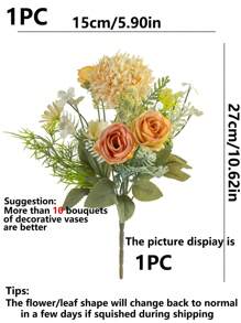 1/3PCS Artificial Peony, Embroidered Ball, Mixed Flowers, Plastic Flower Silk Cloth, Rose Bud, Birthday Party, Party, Decoration, Wedding Flower Basket, Bride Holding Flowers, Home Decoration, Dining Room, Bedroom, Windowsill Decoration, Vase Decoration, New Year Decoration, Outdoor Garden, Start Of School Season