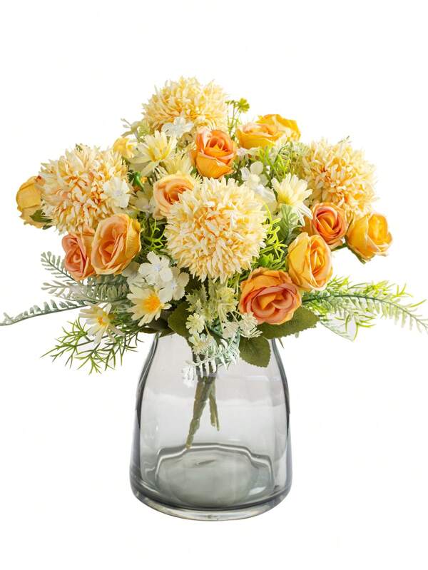 1/3PCS Artificial Peony, Embroidered Ball, Mixed Flowers, Plastic Flower Silk Cloth, Rose Bud, Birthday Party, Party, Decoration, Wedding Flower Basket, Bride Holding Flowers, Home Decoration, Dining Room, Bedroom, Windowsill Decoration, Vase Decoration, New Year Decoration, Outdoor Garden, Start Of School Season