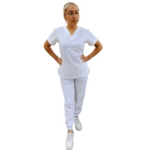 Uniforme Quirúrgico  Mujer Cómodo Alta Calidad Tela antifluidos Elastico Colorido Filipinas Set Dos Piezas Jareta - Blanco - Ver 2