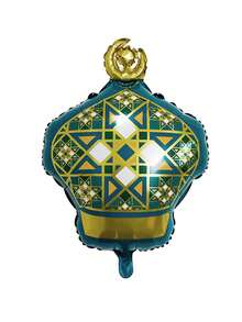 10pcs Themed Balloon Set, Large Lantern Shape Balloon And 18-Inch Gold Star Shaped Balloon, Suitable For Party Decoration - Multicolor - View 3