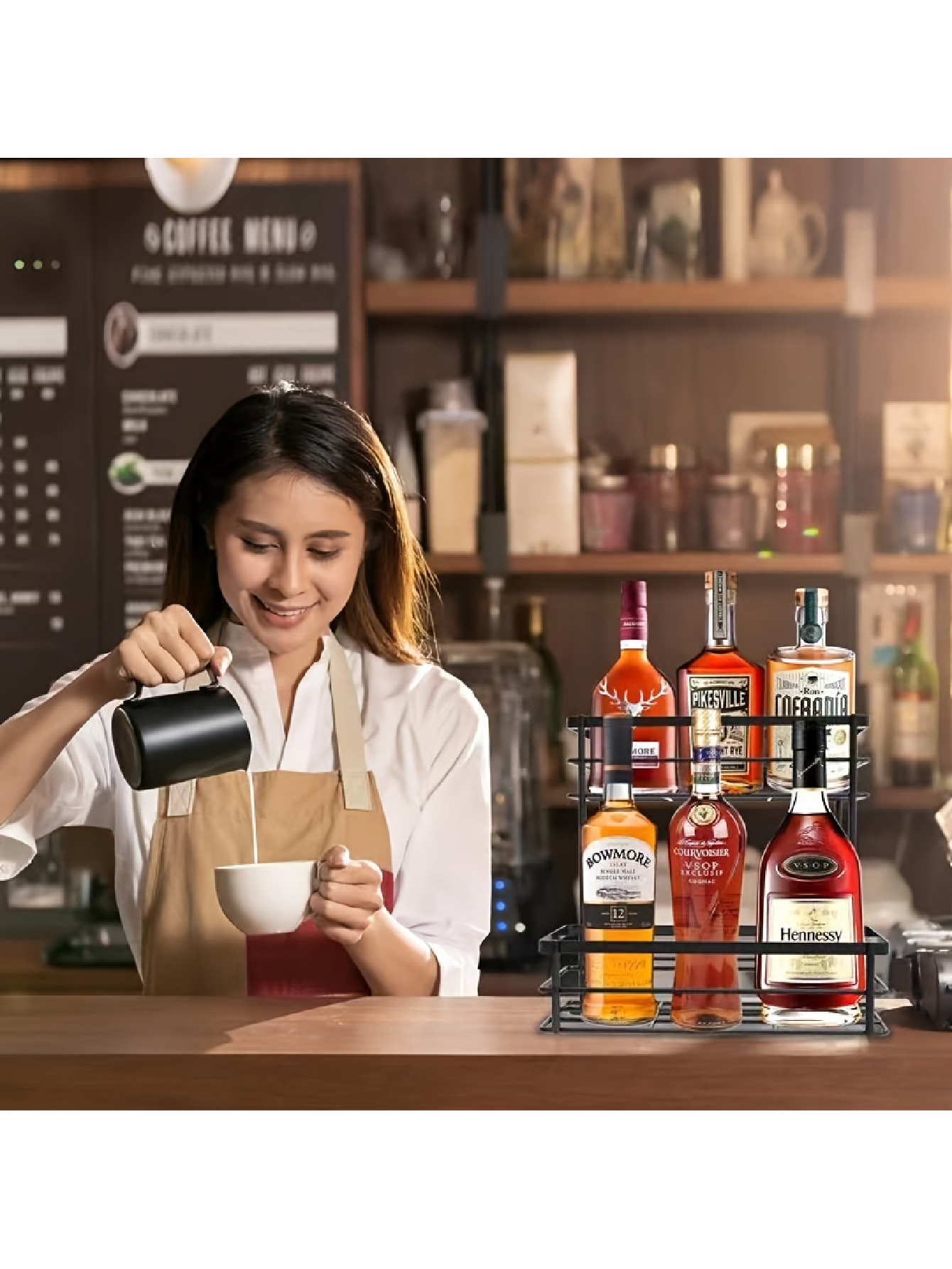 6 Bottle Coffee Syrup Organizer Rack Coffee Syrup Rack For Coffee Bar