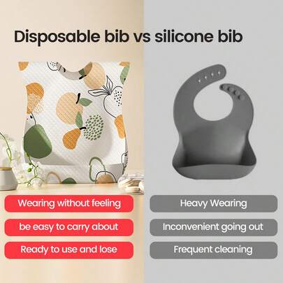 10/30/60/100入組一次性嬰兒口水巾,防水&防髒的喂食工具