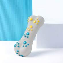 1入活動寵物狗玩具,發聲、磨牙、防咬、消磨時間,橡膠玩具骨頭 - 灰色 - 查看 3