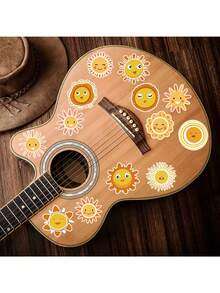 50pcs Yellow Sun Graffiti Stickers, Waterproof Stickers For Water Bottles, Backpacks And Laptops - Lime Green - View 6