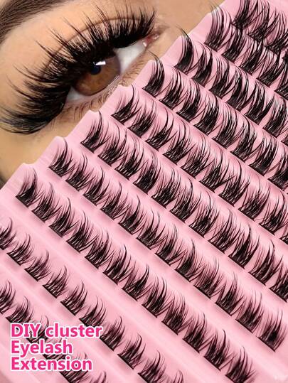 Asiteo 120 cils en grappe naturels et doux en faux vison. Extensions de cils individuelles en grappe. Outils de maquillage pour cils en grappe, cils en grappe, cils individuels, faux cils