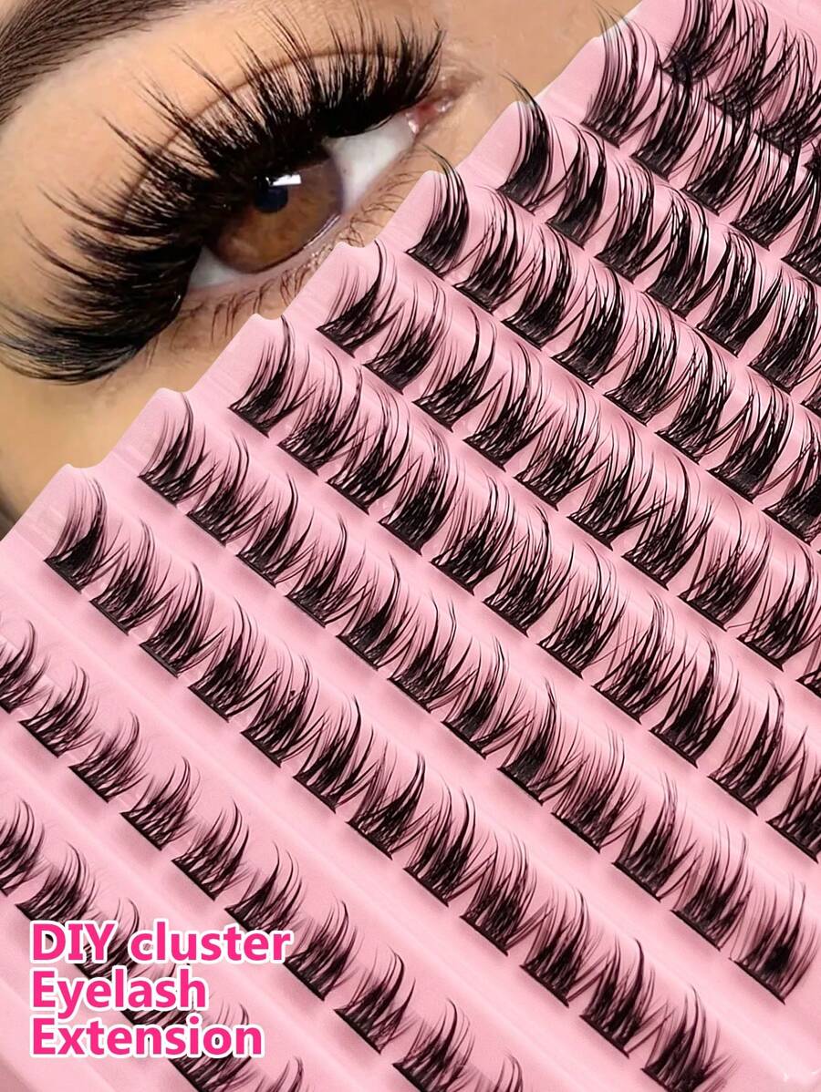 120片 Asiteo 自然柔软仿貂毛假睫毛，单根假睫毛，睫毛簇，单根假睫毛，假睫毛 - 黑色 - 查看 1