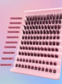 120片 Asiteo 自然柔软仿貂毛假睫毛，单根假睫毛，睫毛簇，单根假睫毛，假睫毛 - 黑色 - 查看 5