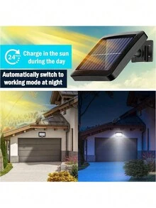 Refletor Lampada Solar 56 Leds Sensor Movimento - Preto - Visão 2