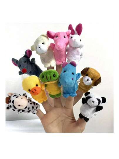 Guantes de Marionetas de Mano 10 Piezas Marionetas de Dedo educativas de Felpa para niños a Partir de 3 años