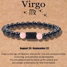 1 Miếng Cung hoàng đạo Vòng tay Cho nam giới NỮ , 8mm Tự nhiên Mã não có vân đen đá Ngôi sao Dấu hiệu Chòm sao Lá số tử vi Vòng tay Qủa tặng Chúc may mắn Qủa tặng - Nhiều màu - Xem 10