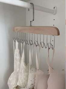 1pc Multifunctional Strap Hanger For Clothes Storage, No Trace Drying Rack For Underwear And Vest,Spring,Minimalist,Summer Tops - Khaki - View 5