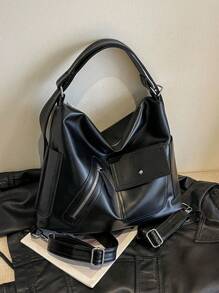 Multifunctional Leather Bag With Simple Design,Large Capacity For Handheld,Crossbody,Shoulder & Backpack,Suitable For Daily Commute And School,School Bag,Portable,Large Capacity,For Teen Girls Women College Students,College,Middle School,High School,Stadium,Sports,Perfect For Back To School