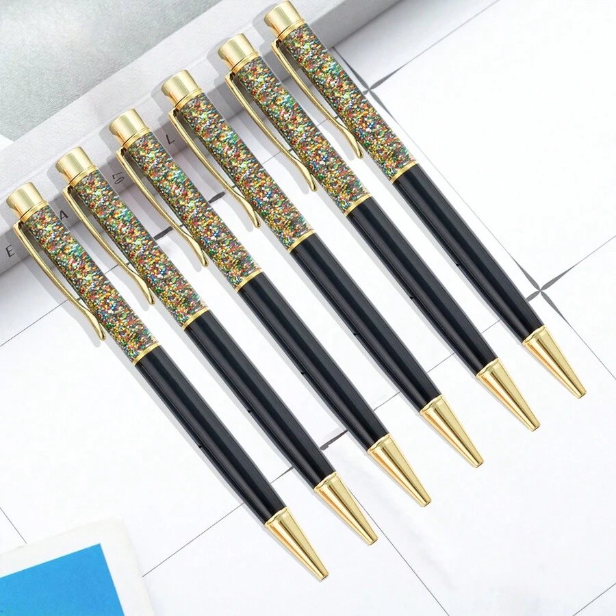 Purple/Black/Pink/Green Ink Ballpoint Pen - Black - View 1