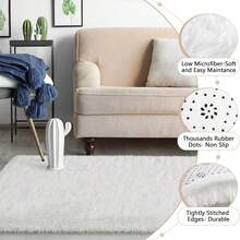 Available In A Variety Of Sizes And Colors Luxury Fluffy Area Rug Modern Shag Rugs For Bedroom Living Room, Super Soft And Comfy Carpet - Cream White - View 3