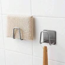 1 Giá phơi bồn rửa bằng thép không gỉ, Giá để miếng bọt biển không cần khoan, Giá để miếng bọt biển gắn tường, Giá để lỗ thoát nước bồn rửa bằng thép không gỉ - Bạc - Xem 4