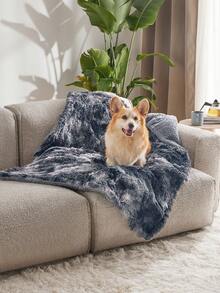 Waterproof Dog Blankets For Dogs - Calming Cat Blanket For Couch Protector Washable, Long Fau X Fur Pet Blanket For Puppy, Reversible Furniture Protection - Tie-dye Grey - 查看 1