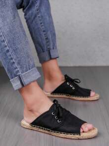 Sandali da pescatore in lino originali estivi con suola, aperti sulla punta, intrecciati a mano, ciabatte casual traspiranti, scarpe in tessuto di stile coreano