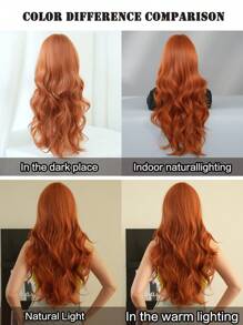 7JHH WIGS Tóc giả màu cam phong 28 inch cho phụ nữ, Tóc giả dài gợn sóng tuyệt đẹp có mái, Tóc sợi tổng hợp mềm mại tự nhiên chịu nhiệt, Tóc giả xoăn đẹp hoàn toàn bằng máy cho bé gái hàng ngày, Trang phục dự tiệc âm nhạc đường phố, Cosplay Anime hoặc sử dụng trang phục - trái cam - Xem 9