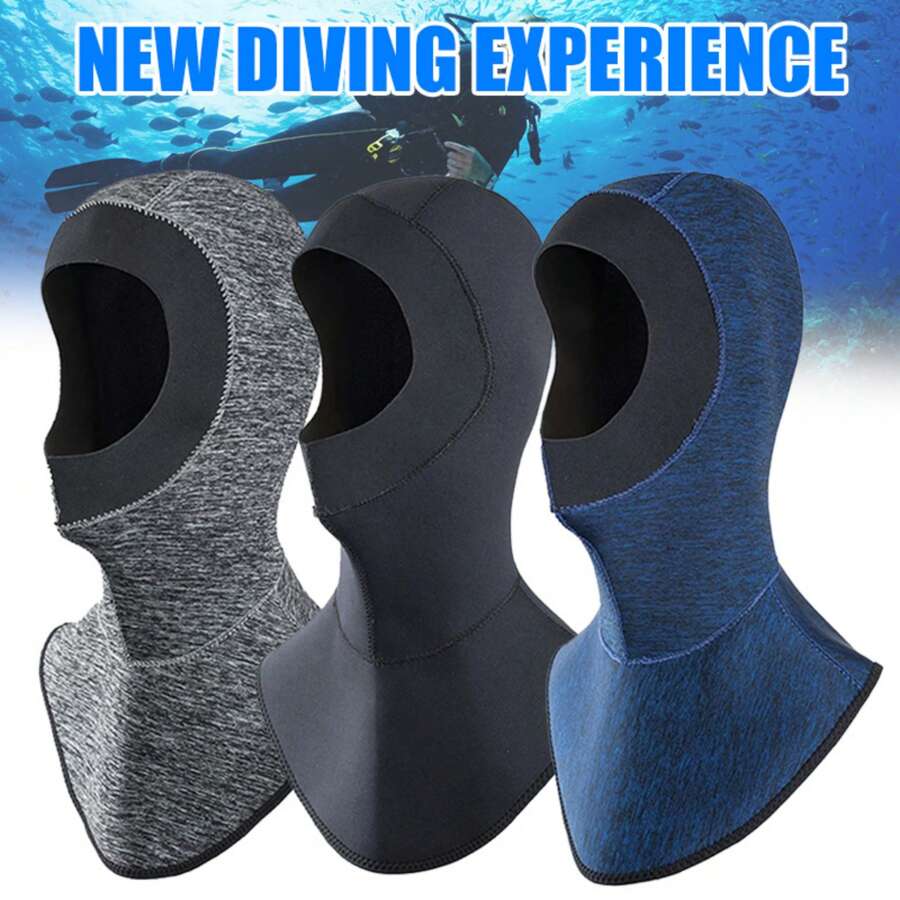 Diving Hood Neoprene Wetsuit Cap Keep Warm Durable Stretchable For Snorkeling Surfing Kayaking Swimming Sailing - Navy Blue - View 1