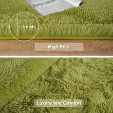 Available In A Variety Of Sizes And Colors Luxury Fluffy Area Rug Modern Shag Rugs For Bedroom Living Room, Super Soft And Comfy Carpet - 草綠色 - 查看 6