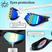 1 buc ochelari de înot unisex din silicon pentru adulți și adolescenți, cu anti-aburire, etanși, vedere largă și clară, protecție UV, articole esențiale pentru plajă, accesorii de plajă, plutitor pentru piscină