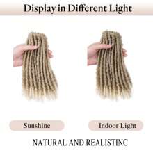 1 Pack 20 Strands Short Blonde Locs Dreadlock Hair Extensions For  6 Packs 120 Strands Pre-Looped Crochet Twist Braiding Hair Afro Locs Braided Dreadlock Extensions 12 Inch (27/613) - Gold - View 7