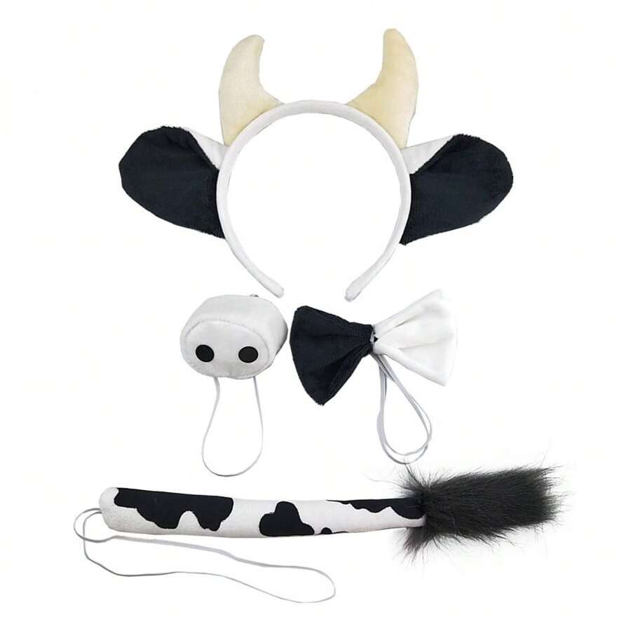 1pc Cosplay Animal Costume Prop - Cow Costume - Black - View 1