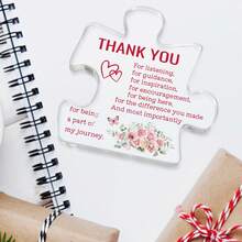 1pc-Thank You Gift For Someone, Transparent Block Puzzle Acrylic Plaque, Special Friendship Gift For Friend, Birthday Gift For Family, Christmas Gift For Colleague, Thank You Gift For Grandparents, To My Love Gift For Parents, Creative Esthetic Gifts For Home Room Office Decoration, Desk Ornament, Memorial Gift, Ideal Delicate Gifts, Art Craft Ornament Gift, Housewarming Gift, Freestanding Acrylic Keepsake Gift, Appreciation Gifts, Desk Decoration Sign/Plaque - Clear - View 2