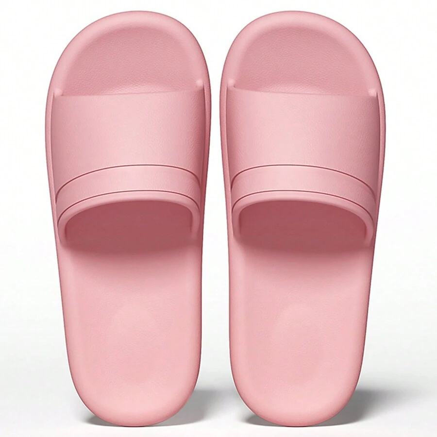 2024年新款時尚男女情侶用eva拖鞋,上等皮革質感,輕巧舒適,厚實＆耐用鞋底,柔軟＆防滑,適用於家庭,沙灘和浴室,採用高端條紋設計,簡單時尚的ins風格點綴 - 粉色 - 查看 1
