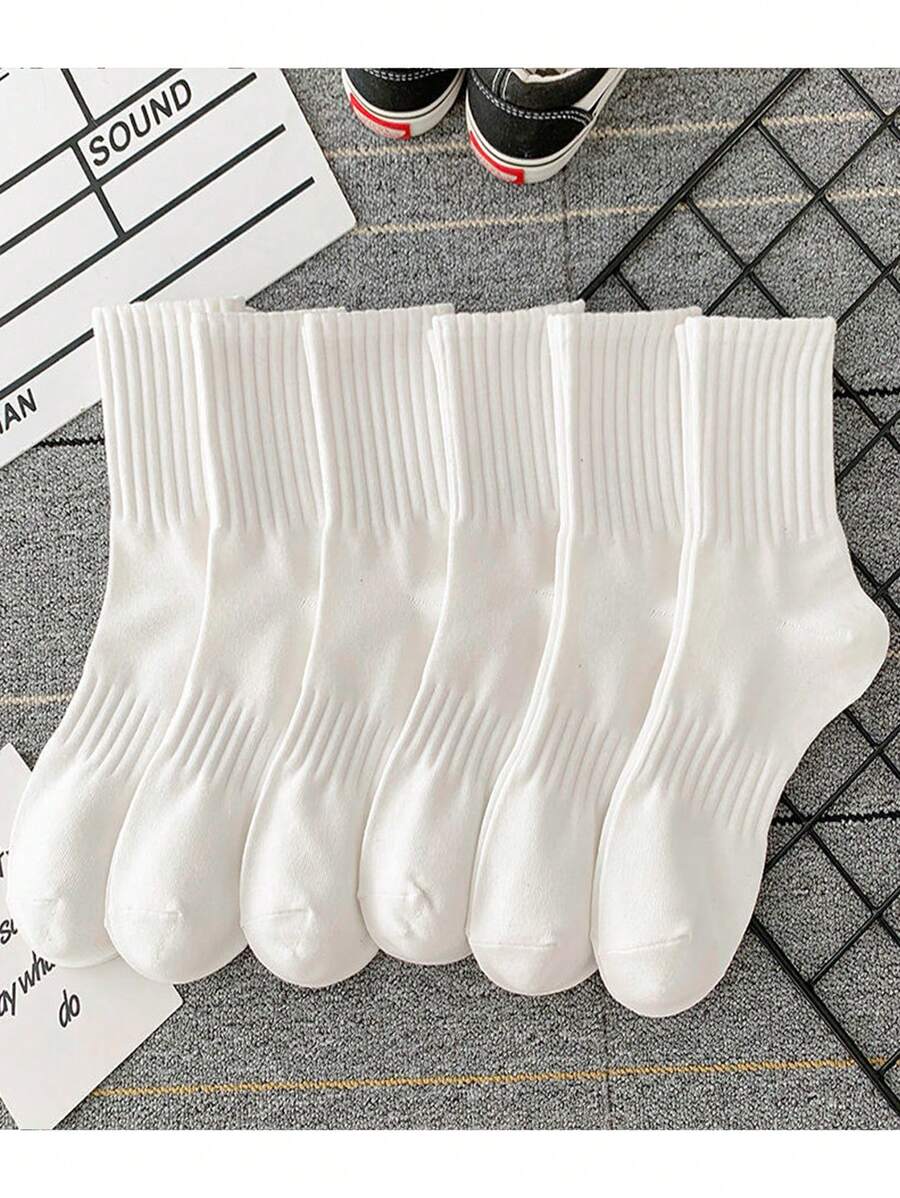 5 双男士春夏新款情侣休闲圆领网球袜 - 白色 - 查看 1