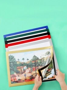 1入組磁力相框橡膠自粘軟圖框文檔油畫展示店面櫥窗廣告 - 藍色 - 查看 2