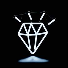 1PC Diamond Shape Backboard Diamond Led Neon Light Used For Gifts Room Party Wedding Decoration Powered By USB - White - View 4