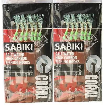 1pc Sabiki Fish Skin Bait Rigs High Carbon Hook With Luminous Glow Bead For Saltwater And Freshwater Fishing Red Color